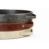 HofferRuffer Top Nocth PU Leather Round Serving Tray, Decorative Serving