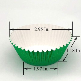 Huaswan Bold Green Foil Cupcake Liners Standard Paper Baking Cups for Party, Birthday and More, 120-Count