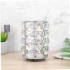 BIUDECO Large Silver Crystal Cosmetics Brush Holder Hollow Lace Design