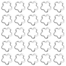 Framendino, 200 Pack Silver Flower Bead Frames 15mm Hollow Spacer Charm with Double Hole for Bracelets Necklaces Earrings Keychains DIY
