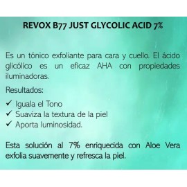 Revox B77 Tónico Facial Exfoliante · Ácido Glicólico 7