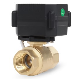 movafaFH 1/2" Brass Motorized Ball Valve - Electric Water Valve 2 Wire Auto Return,9-24V AC/DC Automatic Ball Valve with Full Port,Normally Closed