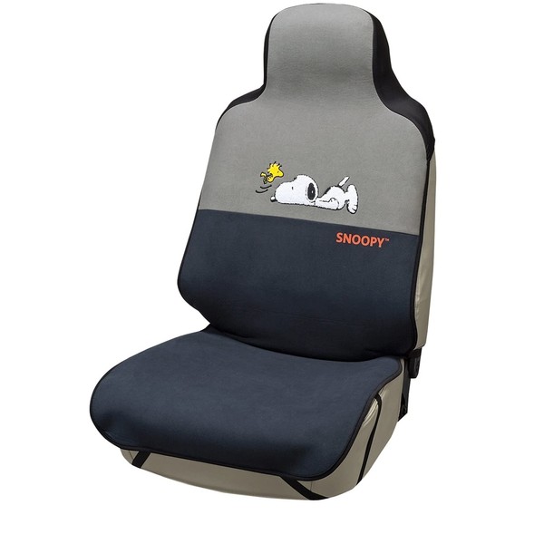 Bonform 4054-10GY Relaxed Snoopy Seat Cover for Light/Standard Cars, for 1 Front Seat, Gray