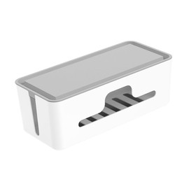 KOMBIUDA Nonslip Cable Organizer Box Practical Storage Case for Cords White for Home Office Use Protects Pets Easy Access Charging Outlet