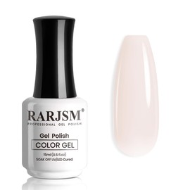RARJSM Nude Gel Nail Polish Pale Pink White Neutral Color Skin Tone Gel Polish 15ml Single Bottle Transparent Sheer Jelly Pink Nail Gel Polish Soak off UV LED Cured for Home Salon DIY Manicure