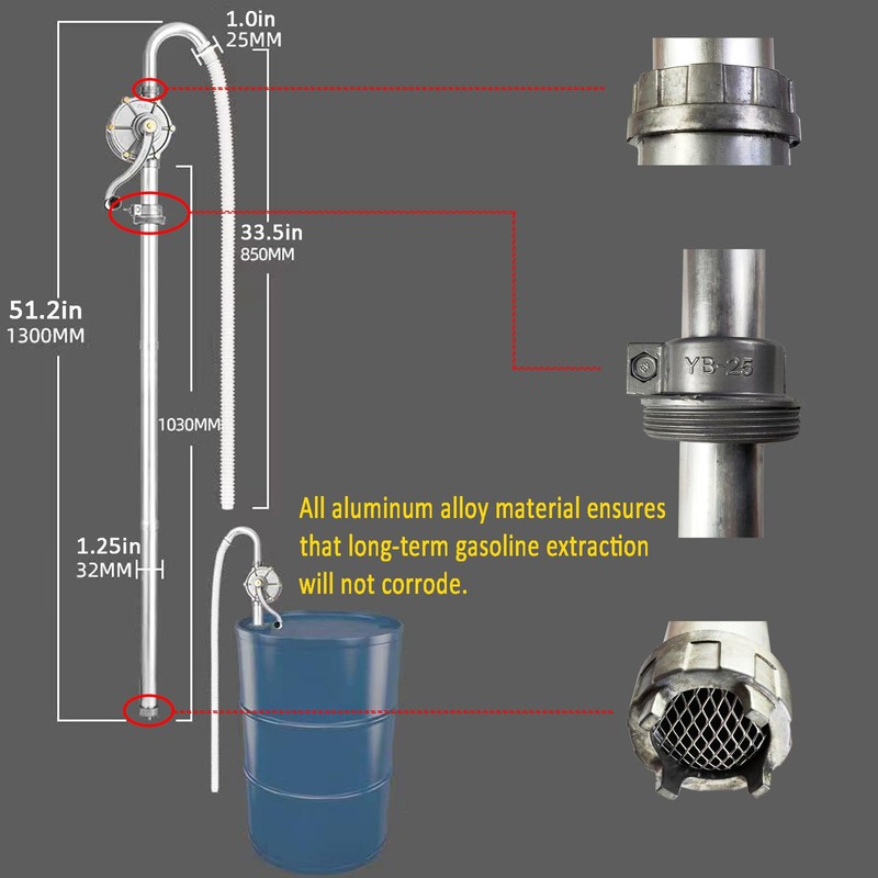 CARLKEMIAN 55 Gallon Drum Pump, Barrel Pump for gasoline, engine