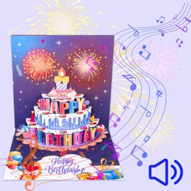 Tarjeta Felicitacion Cumpleanos, Tarjeta Cumpleaños Original con Musica y Luz, Tarjeta Cumpleaños Emergente en 3D, Tarjeta de cumpleaños 3d, Regalos de cumpleaños para mujeres, niños, adultos, amigos