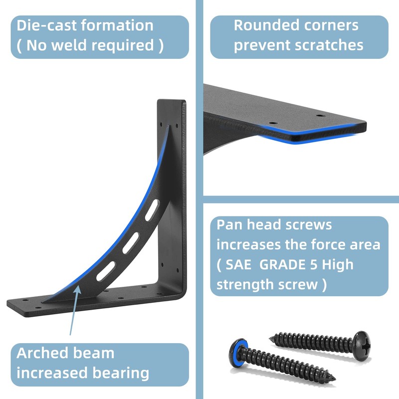 FIRMETAL 6 inch x 5 inch Heavy Duty Shelf Brackets