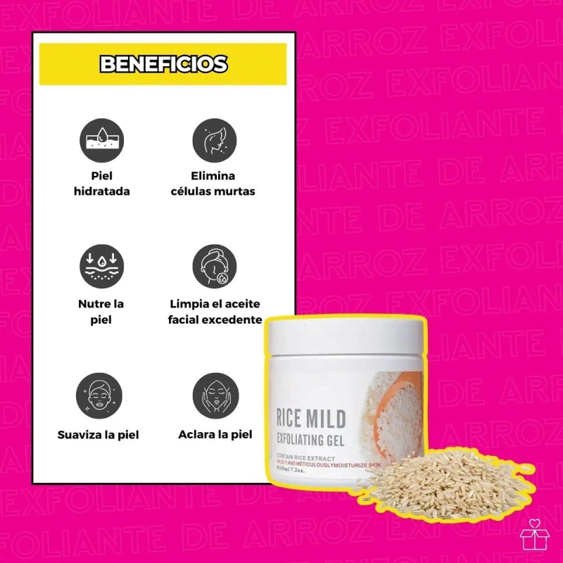 Exfoliante Axiu Gel de Arroz Hidratante Aclarante 200ml Todo Tipo