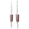 2Pcs Cross Locking Tweezers, Curved Tip Tweezers Cross Lock Jewelers