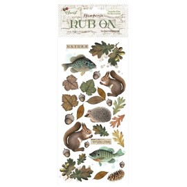 Stamperia - Rub-on for Scrapbooks, Albums, Cards, Bullet Journals and More, Easily Transfer Images onto Paper and Other Surfaces, Perfect for Hobbies, Crafts, and Gifting (Forest - Leaves and Animals)