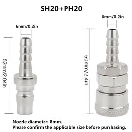 Compressed Air Coupling, Quick Coupling Compressed Air, 8 mm Hose, Quick Coupling for Hoses, Coupling Plug, Air Line, Hose Compressor Fitting, Couplings Air, Pack of 4