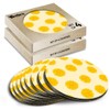 8 x Round Coasters - Yellow Marigold Flower Pattern Cork