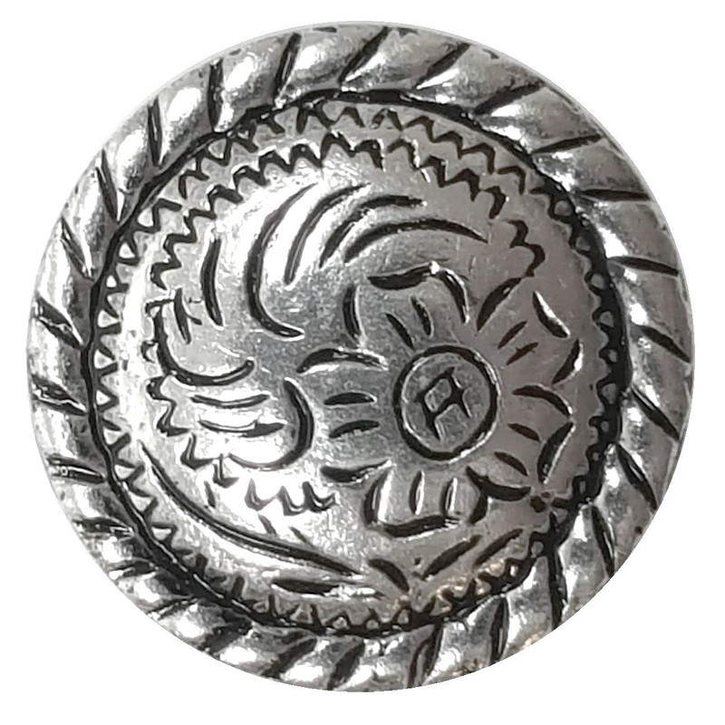 10 Pack 1/2" Antiqued Silver Engraved Concho 1/4" Chicago Screws