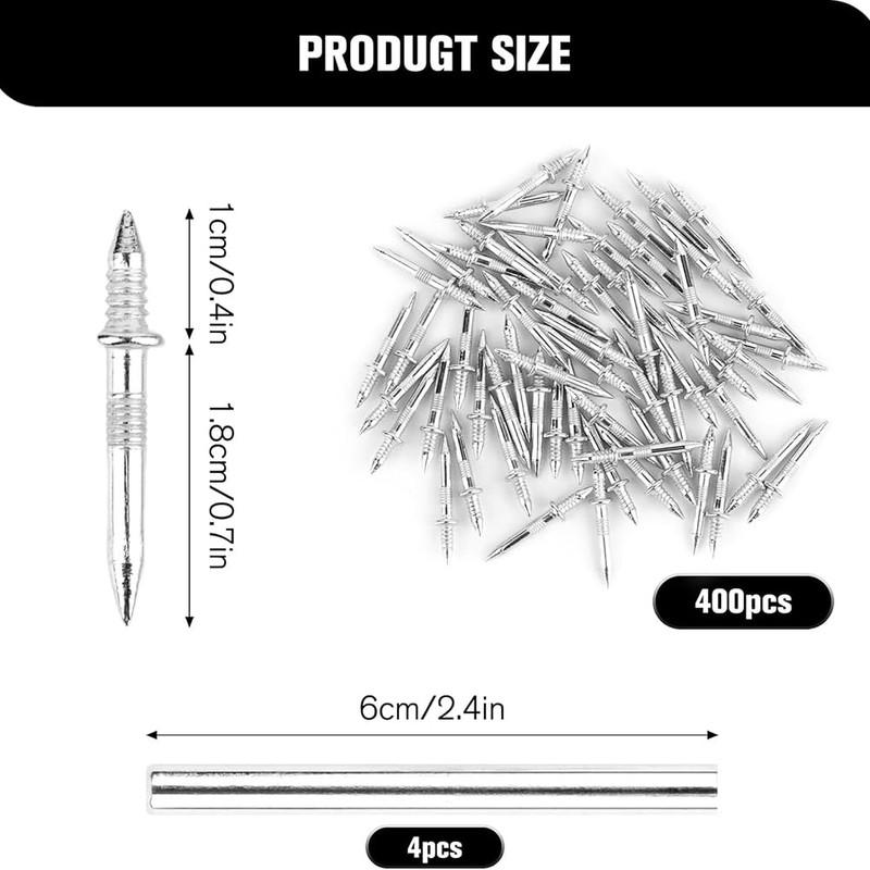 Daiilg 400pcs Steel Nails, Double-Headed Nails, Seamless Nail with Double-Headed