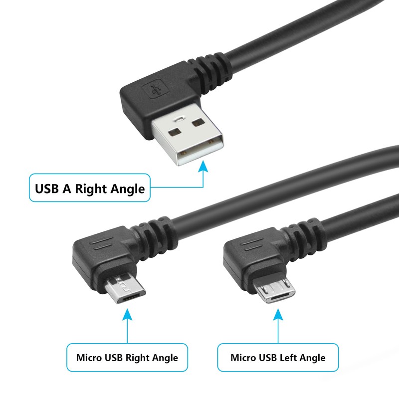 Micro USB Power Data Cable Cable 60CM, 90 Degree USB