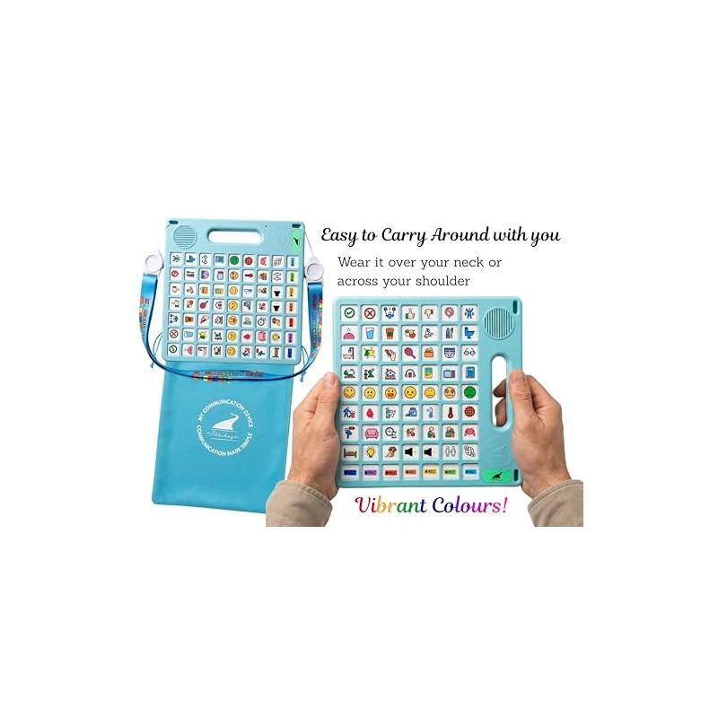 8 Languages AAC Device for Autism, 63 Buttons, Communication Board