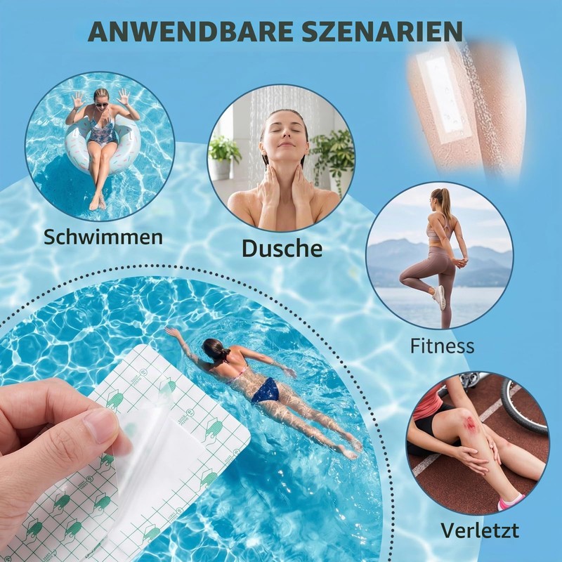DASHUI Pack of 40 Shower Plasters Waterproof Large 25 x
