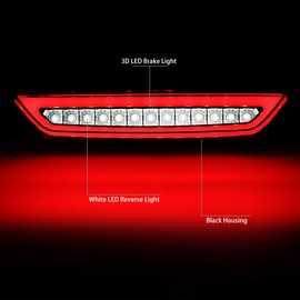 DNA MOTORING 3BL-FM15-LED-BK Black Housing LED Third Tail Brake Light [Compatible with 15-18 Ford Mustang]
