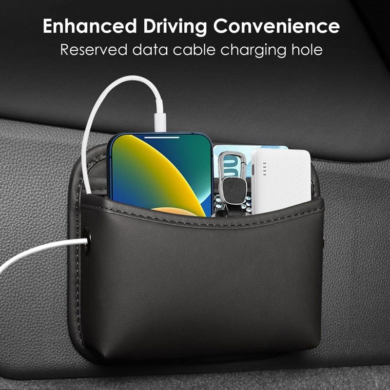 1 Piece Car Storage Bag, Pu Leather Car Side Bag,