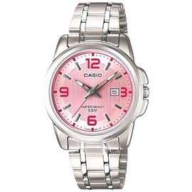 CASIO LADIES LTP1314D-5A  PINK DIAL 50 METERS WATER RESISTANT ANALOG WATCH