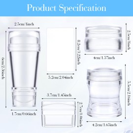 4 Stück French Nails Stempel Set,Doppelend Silikon Nagel Stempel mit Schaber,Nail Art Stamper Schablone,Nagelstempel Werkzeugset,Klarer Nagelstempel,für DIY Nageldesign Nagelkunstwerkzeuge Zubehör