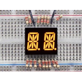 MicroMaker Adafruit Accessories Dual Alphanumeric Display - Yellow 0.54 Digit Height - Pack of 2 - SKU 2154