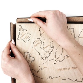 Woodary Natural Wooden World Map | Modern Home Decoration for Men & Women | 3D Wood Wall Art Decor for Living Room, Bedroom, Kitchen, Classroom & Office, Gift Boxed - XX-Large Size, Multilevel