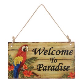 The Beach of Hawaii Luoem Theme Party Welcome to Paradise Rectangular Wall Pendant Decoration for Wedding Decoration from the Children's Party Luau Hawaii