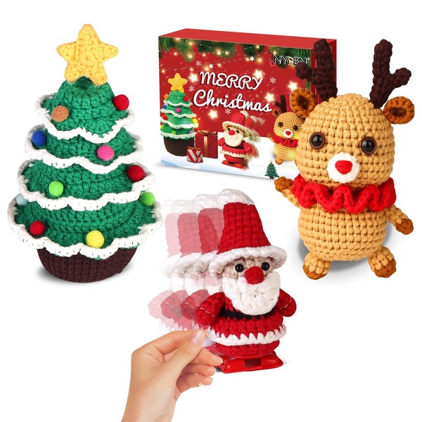 NYPEN Crochet Kit for Beginners, 3 PCS Christmas Crochet Kit