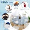 DIBALIYI Waterproof Round Tablecloth, 47in Elastic Edged Round Calibre Wipeable