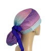 Turn Up Ponytail Medical Scrub Cap – Purple Mermaid Scales.