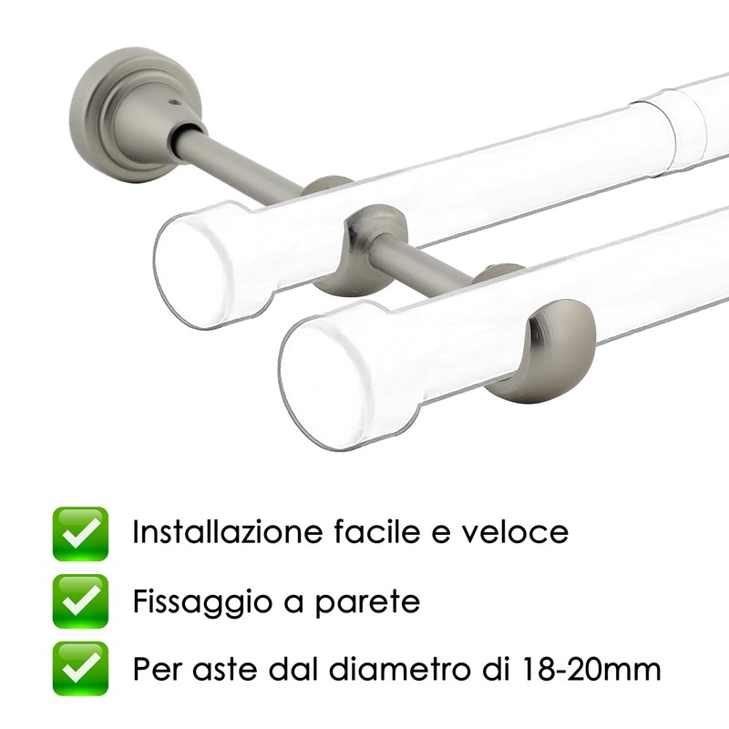 GIRASOLE HOME® 2 x Double Sided Open Curtain Pole Brackets
