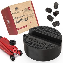 WEIDEBACH® Stable & Safe Trolley Jack Rubber Pad with 5 x Valve Caps, Universal Rubber for Trolley Jack and Lifting Platform, Non-Slip Rubber Pad Trolley Jack, Trolley Jack Pad