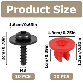 20 PCS Bottom Shield Fasteners Plastic Engine Undertray Screws Durable Engine Undertray Cover Clips Screws Compatible with MK2 MK3 MK4