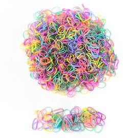MANJIAMEI 1000 Pcs Small Hair Rubber Bands, Women Mini Hair Elastics Hair Bands, Kids Elastic Bands Hair Ties for Braids Hair Bobbles for Toddler Girls Lady Wedding Hairstyle (A)