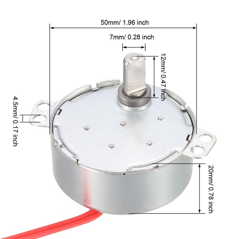 uxcell Metal Gear Synchronous Synchron Motor AC 24V 0.8-1RPM 50-60Hz