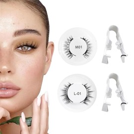 Wiederverwendbares Magnetische-Wimpern natürlicher Look mit Applikator, 2 Paare, Natürlicher Look, einfach zu tragen und zu entfernen, Kein Kleber erforderlich Wimpern Magnetic