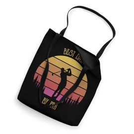 Retro Sunset Father's Day Golf Golfer Best Dad by Par Tote Bag