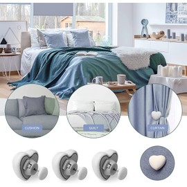 MQUPIN Quilt Fixing Clip, 16 Duvet Cover Clips, Round Mushroom Attachment Clip with Button, Bedroom Quilt Attachment Clip, Quilt Cover with Box