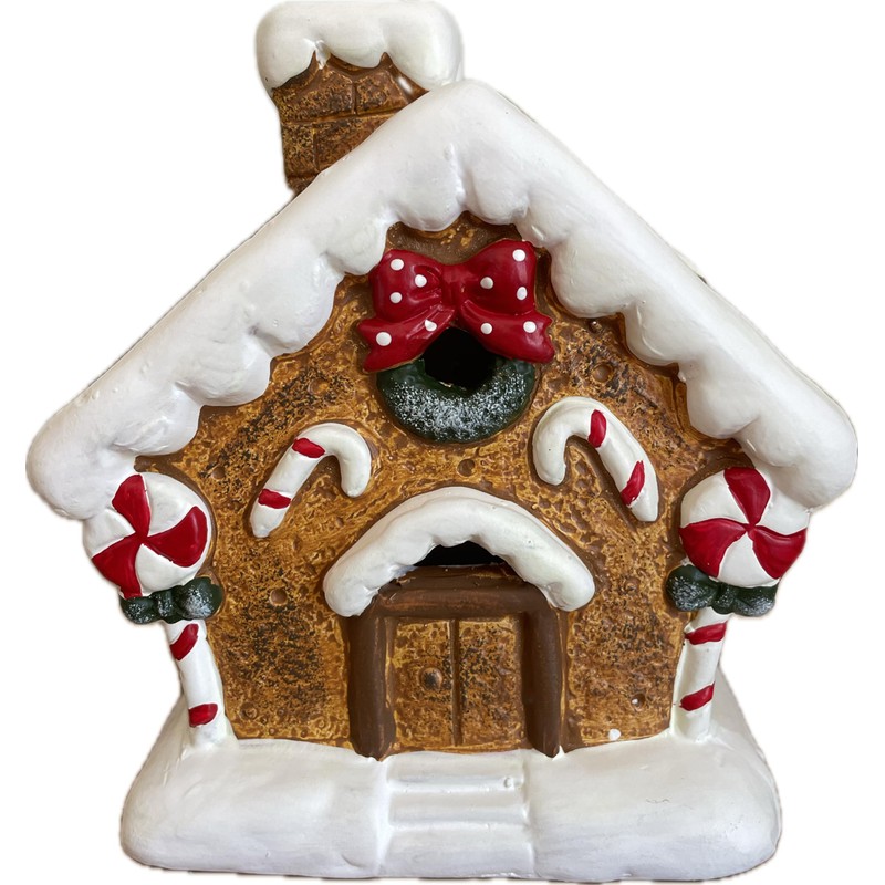 khevga Christmas Decoration Gingerbread House Terracotta LED Timer Set of