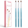 AIRSEE Nail Art Clean Up Brushes, 3 PCS Flat/Oval/Fine Angled