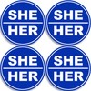 She Her Pronouns Set of 4 Sticker Decal Notebook Car