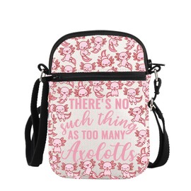 PLITI Axolotl Lover Gift Axolotl Mom Gift There's No Such Thing As Too Many Axolotls Crossbody Bag For Animal Lover (Many Axolotls ZCbag)