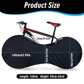 YAEGIMHT Bicycle Cover, Black Bicycle Cover, Dustproof Bicycle Protective Cover, Tarpaulin Bicycle Easy to Carry and Store
