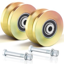 4" Heavy-Duty V-Groove Slide Gate Wheel – Solid V-Track Wheel with Double Bearings, 3000 lbs Capacity for Sliding/Rolling Doors – Fits Inverted V-Tracks, Includes Screws