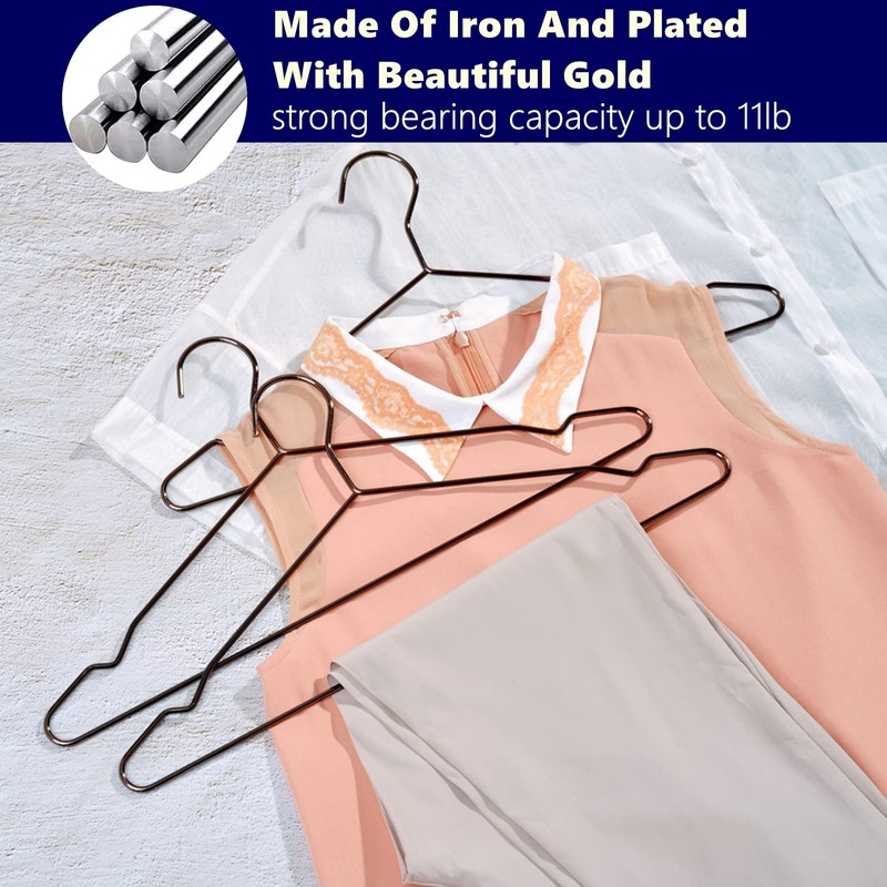 Amber Home 30 Pack 17" Strong Black Metal Wire Clothes