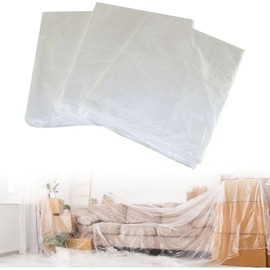 Pack of 3 Painter Masking Film, 4 x 5 m Thick Painting Film, Painter's Tarpaulin, Painter's Cover Film, Transparent Construction Film Made of PE, Large Tarpaulin for Painting, Renovation, Garden