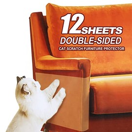 MILIFUN Cat Scratch Tape,Cat Tape for Furniture, Double Sided Tape for Cats, Cat Anti Scratch for Furniture (12Pack XL 14”L 11”W)