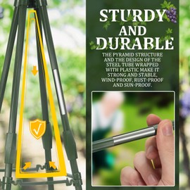 APSOONSELL Garden Obelisk Trellis for Potted Plants 4ft, Plant Support Trellis for Climbing Plants, Metal Trellis for Climbing Plants Outdoor and Indoor, Tomato Trellis Tower